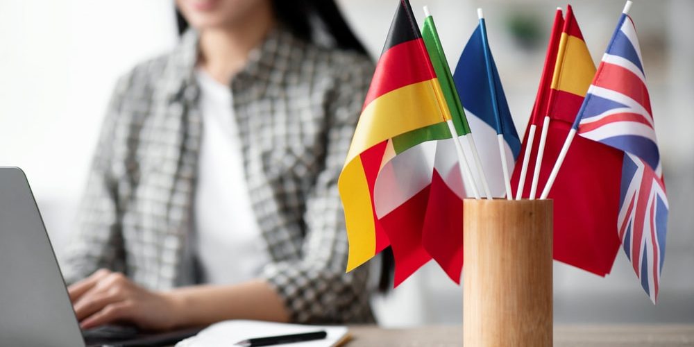 A woman searching for an international school
